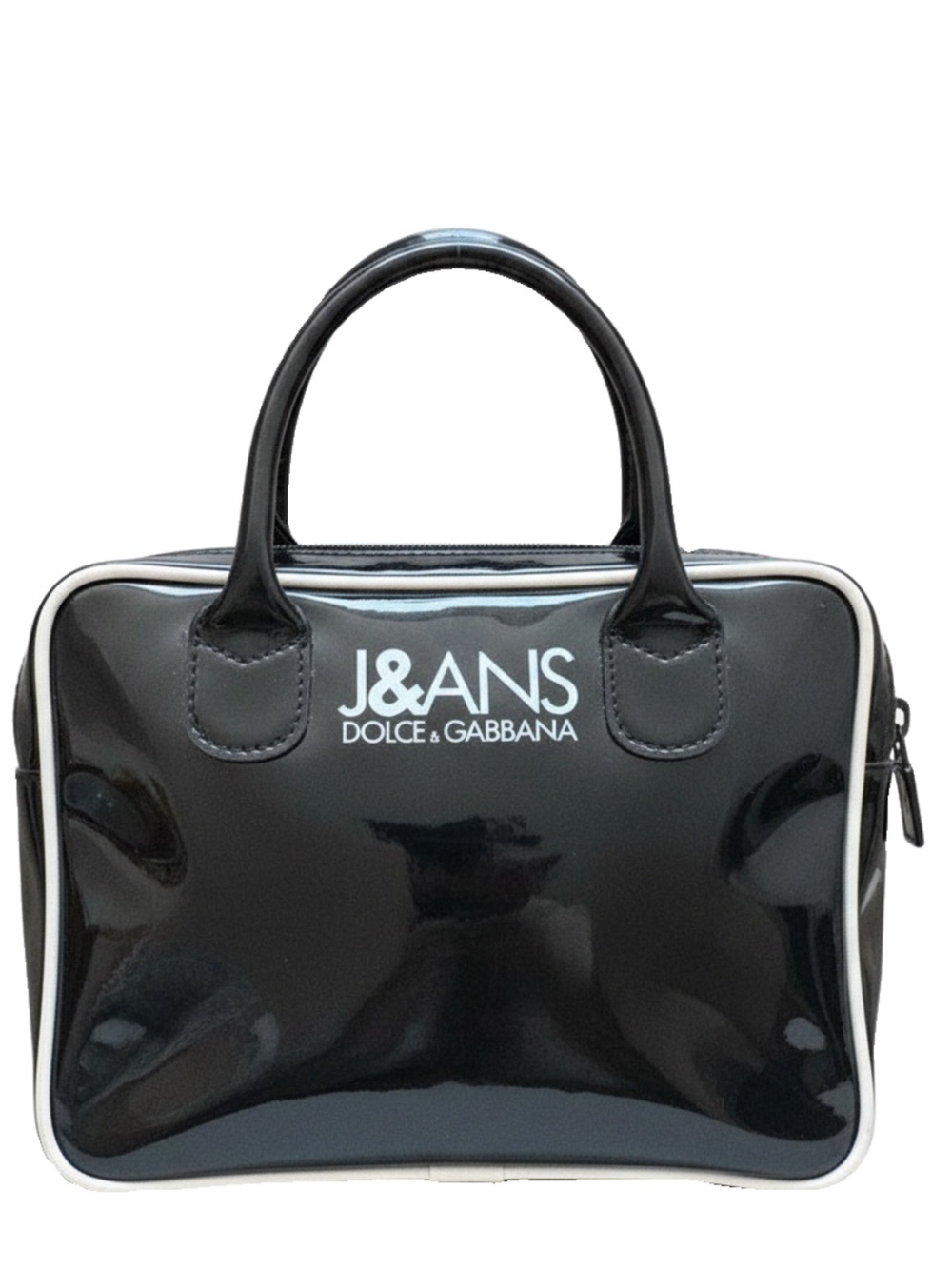 ๐๏ธ Dolce & Gabbana Authentic & Vintage J&ANS Black & White Patent Top Handle Bag